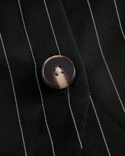 Black Pinstripe Button-Front Corset Top