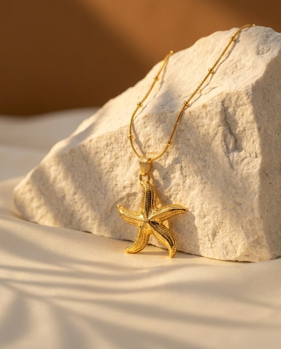 Golden Antitarnish Starfish Necklace