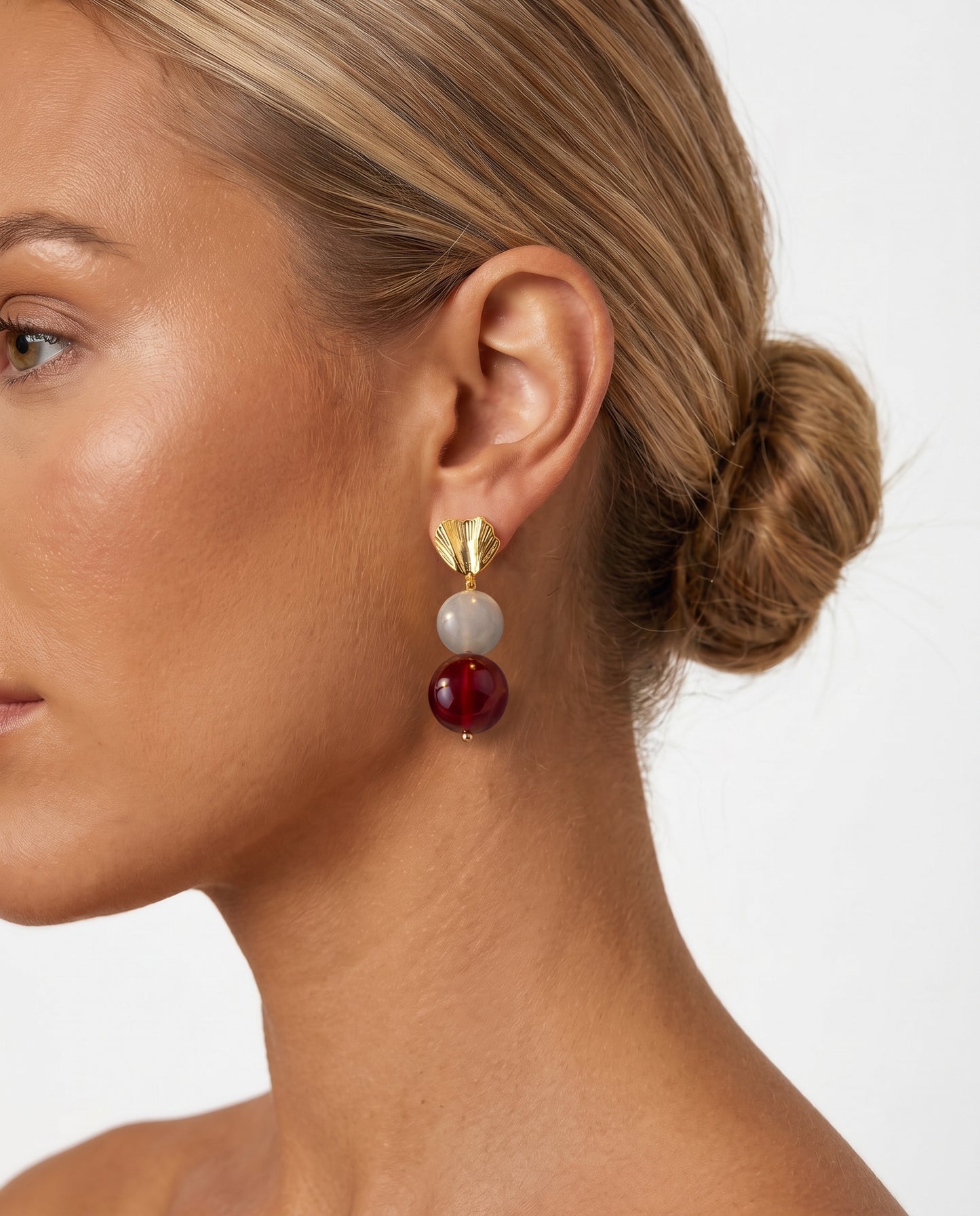Berry Shell Drop Earrings