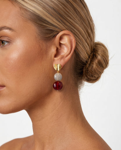 Berry Shell Drop Earrings