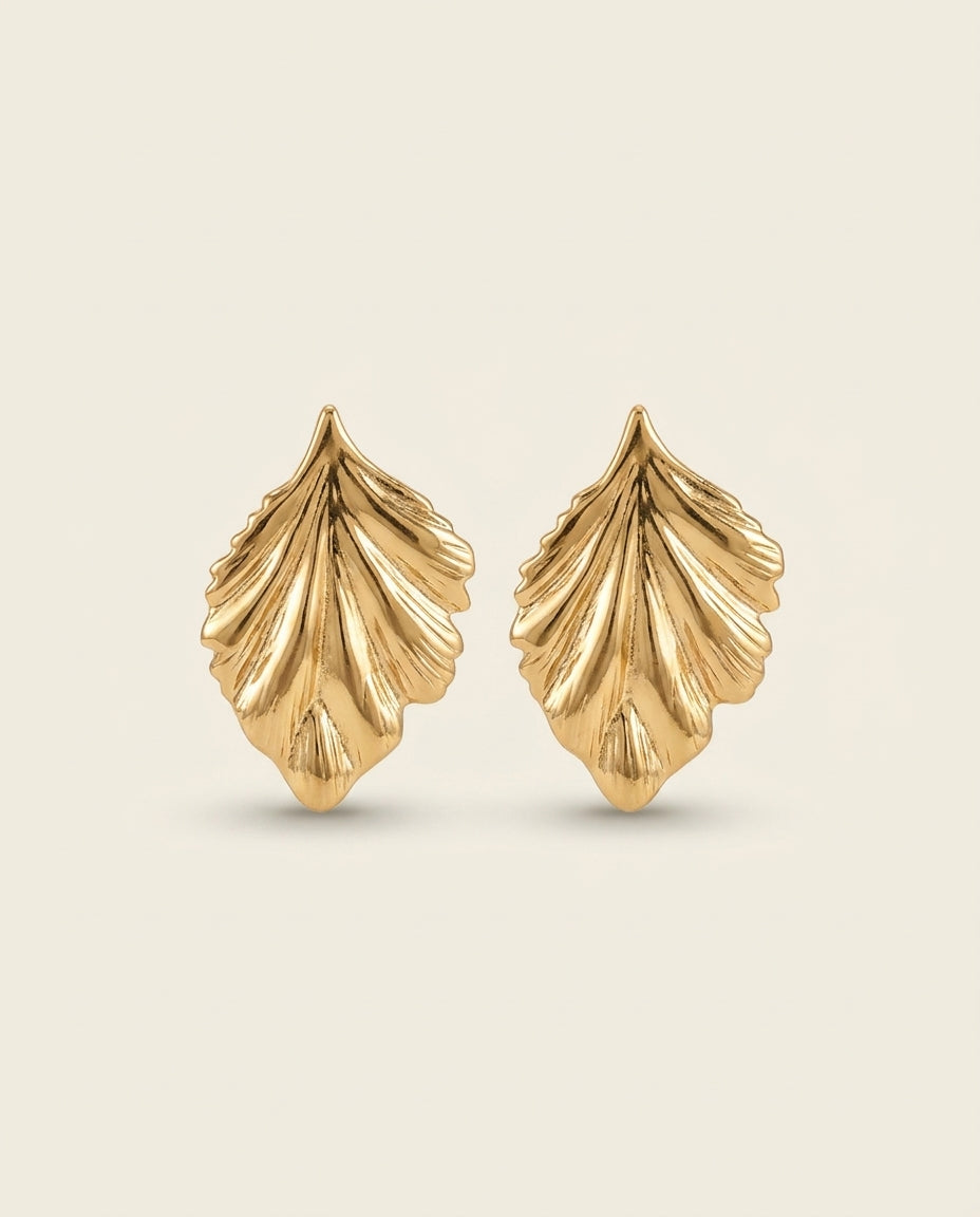 The Ginkgo Anti Tarnish Studs - Gold