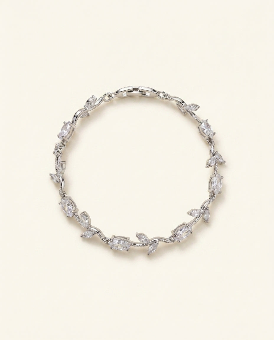 The Crystal Vine Anti Tarnish Bracelet - Silver