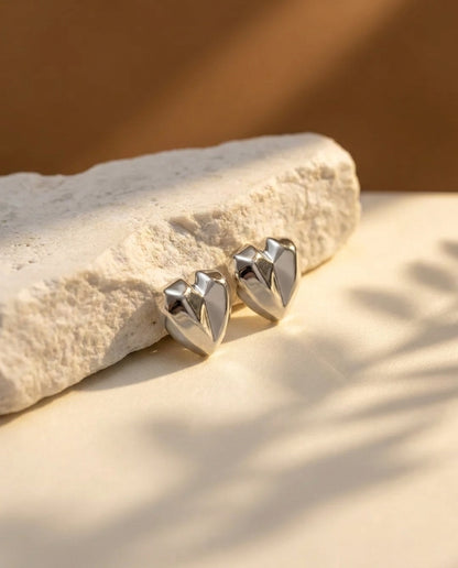 Faceted Heart Earrings