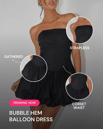 Bubble Hem Balloon Dress - 100% Cotton – Oyela