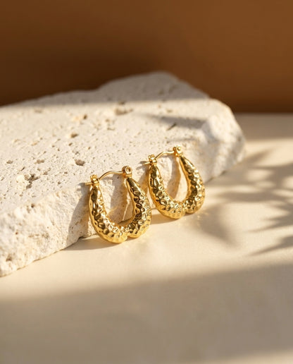 Golden Terrain Hoop Earrings