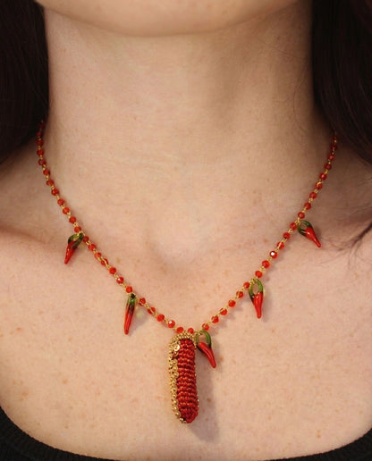 Coral Branch Pendant Necklace