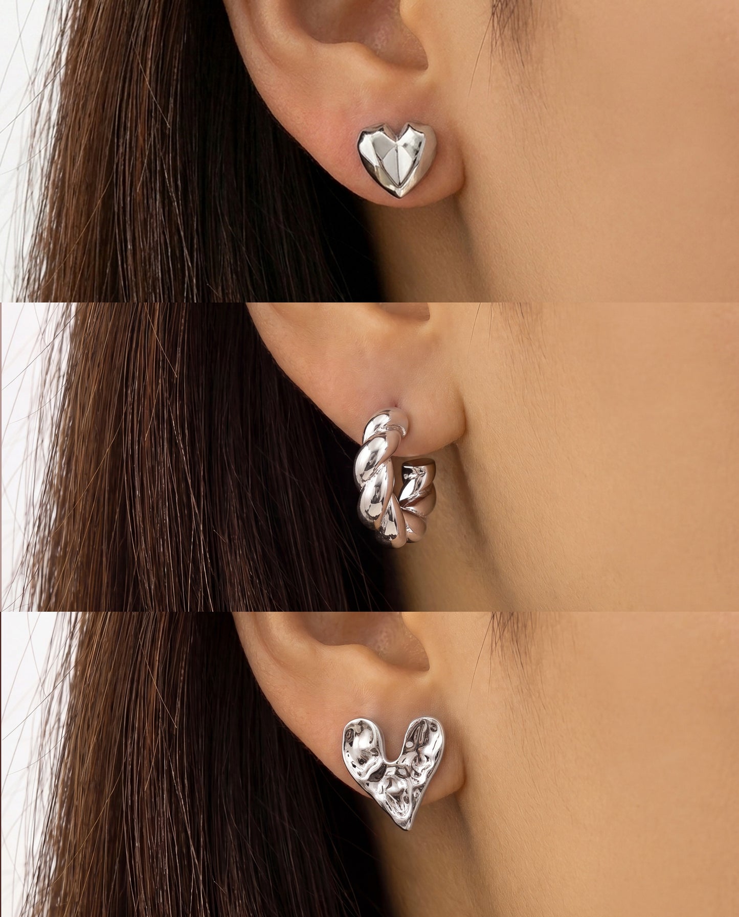 The Silver Earrings Edit - Set of 3