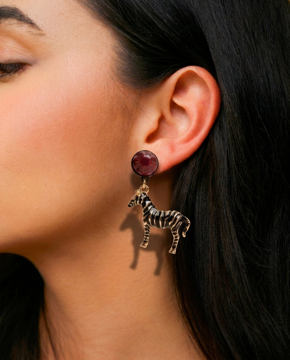 Wild Zebra Drop Studs