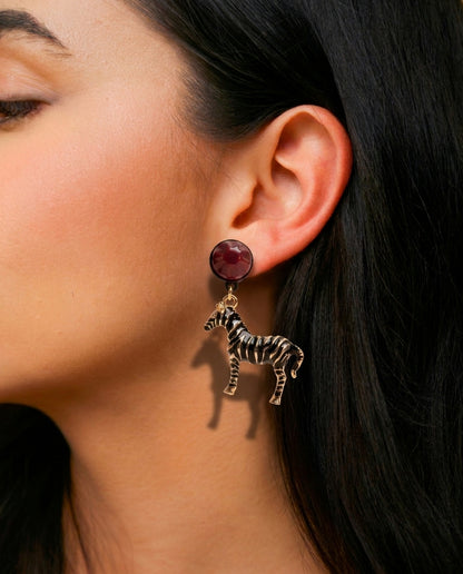 Wild Zebra Drop Studs
