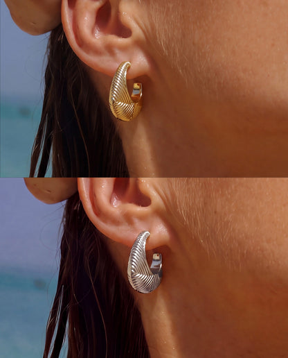 The Woven Hoop Earrings - Gold & Silver