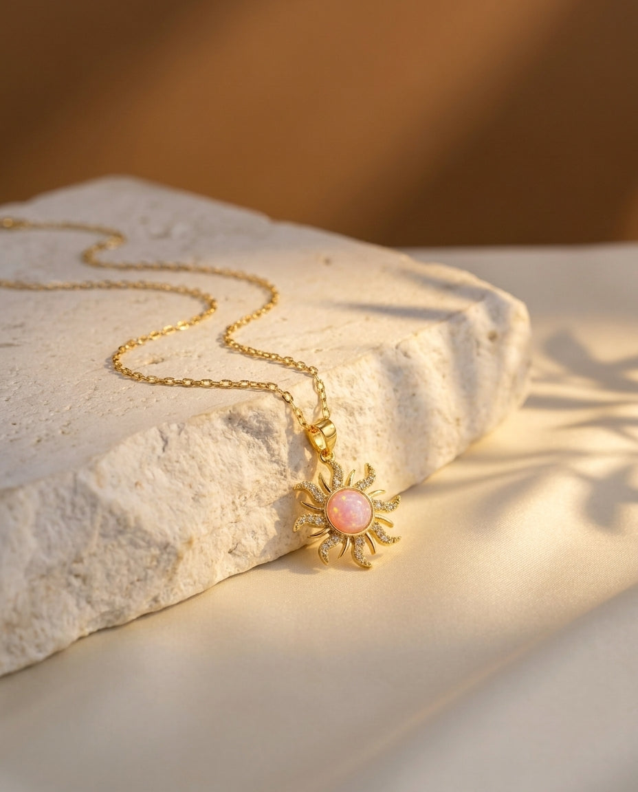 Golden Antitarnish Sunstone Necklace