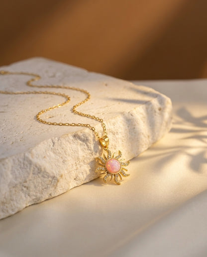 Golden Antitarnish Sunstone Necklace
