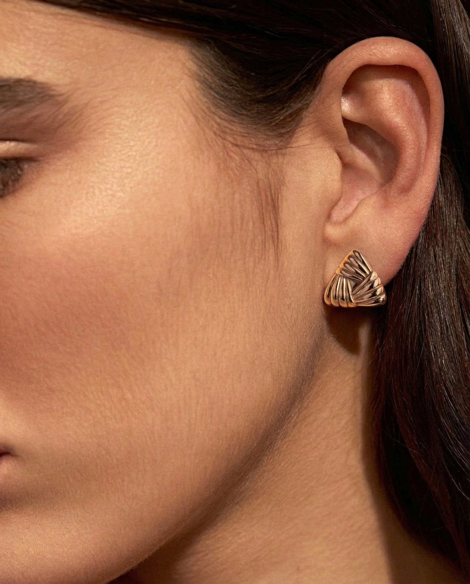 Fold Studs - Rose Gold