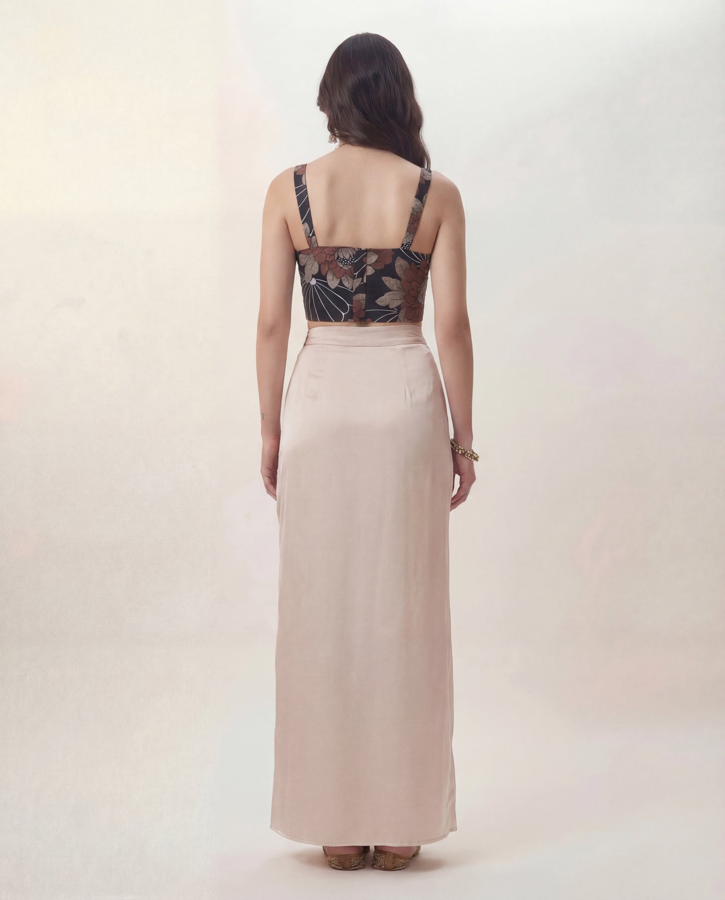 Floral Print Bustier Top and Skirt Coord Set