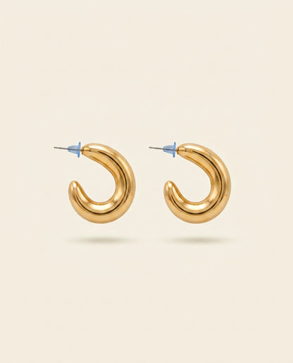 The Dome Hoop Anti Tarnish Earrings - Gold