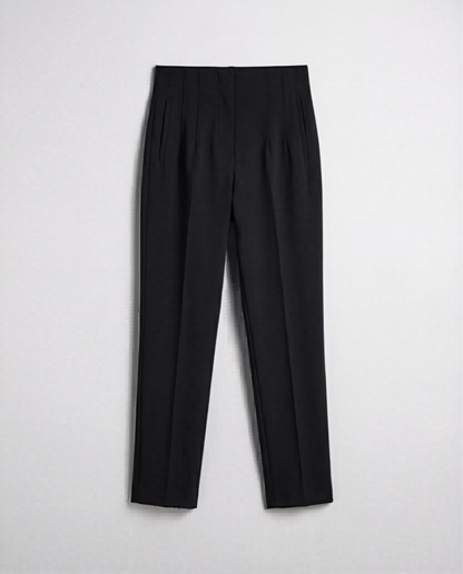 Black High-Waist Tapered Trouser