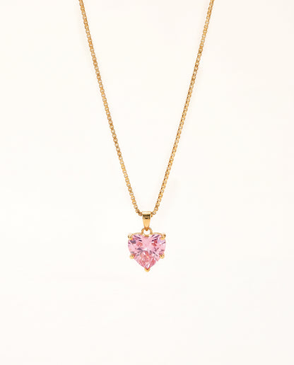 The Crystal Heart Anti Tarnish Necklace - Gold