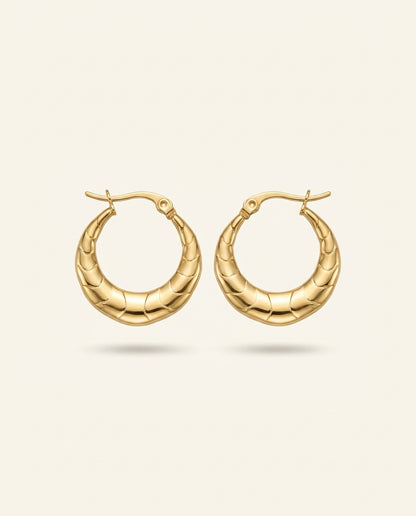 The Croissant Anti Tarnish Hoops - Gold