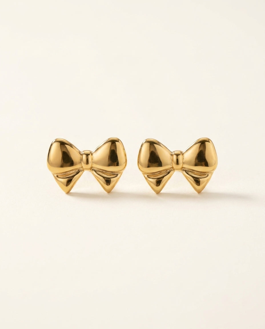 The Ribbon Anti Tarnish Studs - Gold