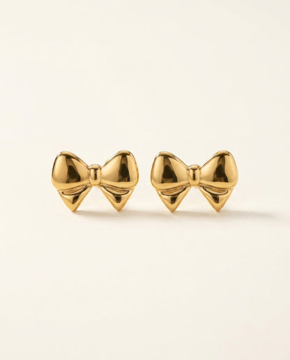 The Ribbon Anti Tarnish Studs - Gold