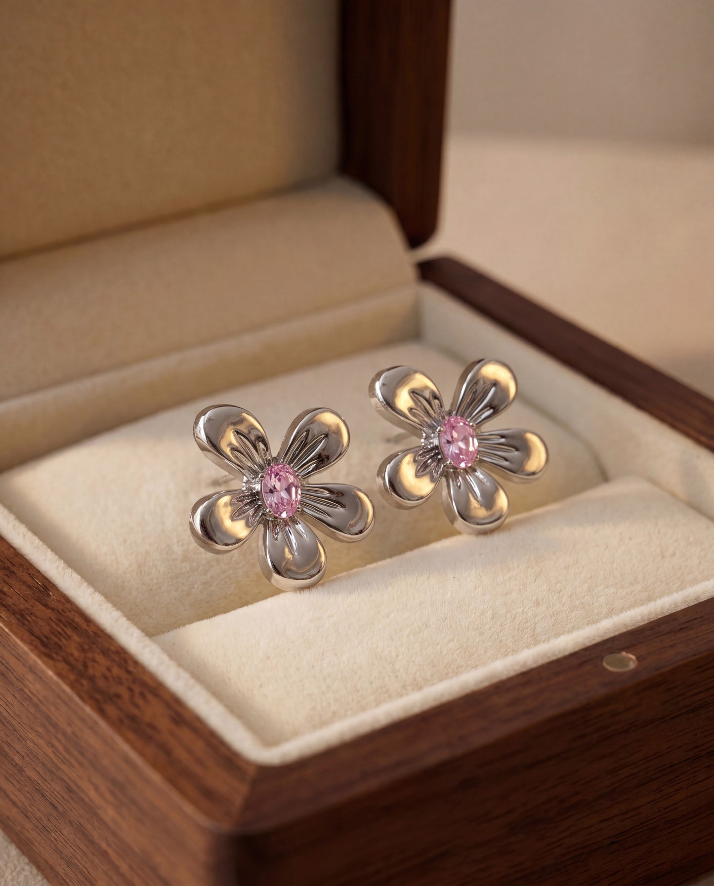 The Bloom Stud Anti Tarnish Earrings - Silver