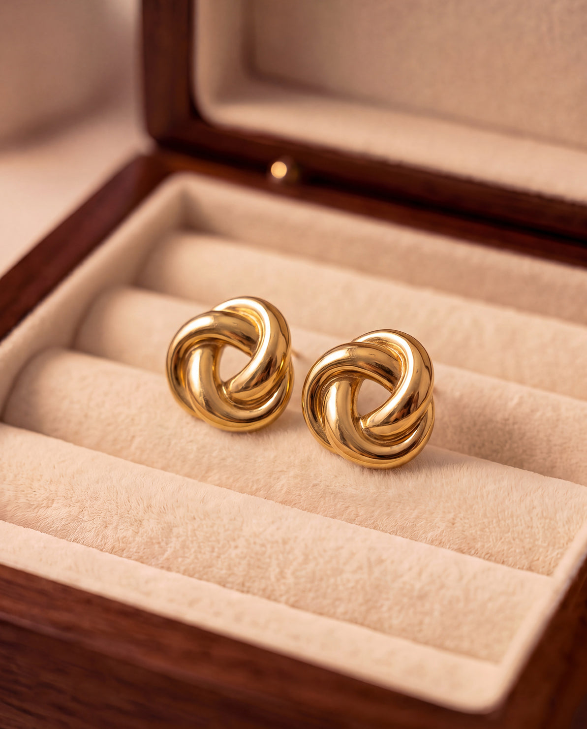 The Knot Stud Anti Tarnish Earrings - Gold