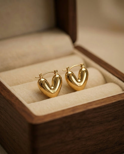 The Petit Dome Anti Tarnish Hoops - Gold
