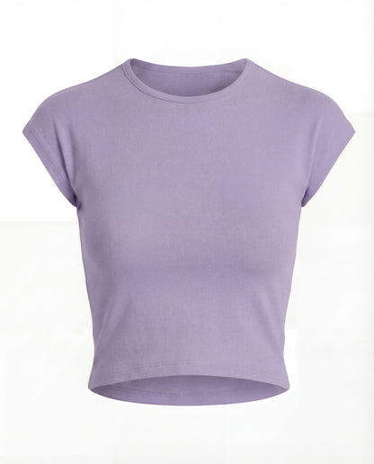 Lavender Ribbed Fitted Top