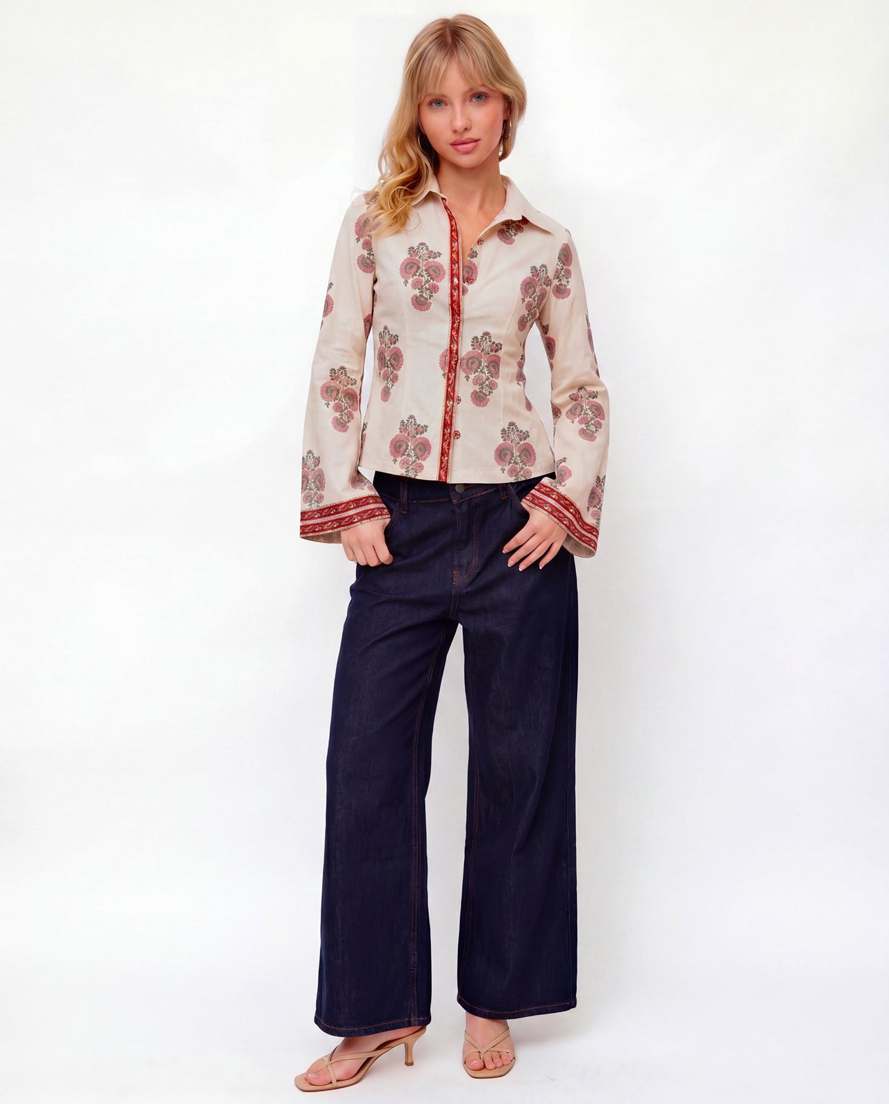 Boho Blossom Fitted Shirt - Off White