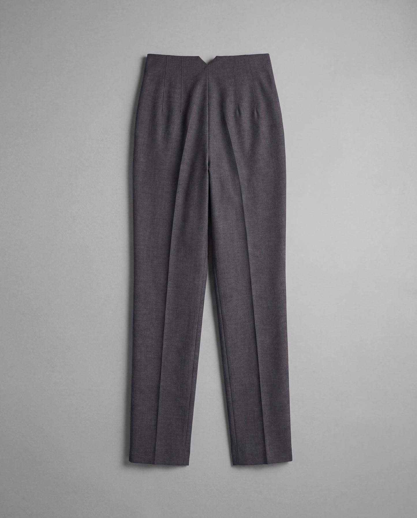 Grey High-Waist Tapered Trouser
