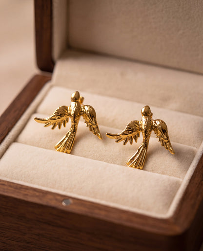 The Free Bird Anti Tarnish Earrings - Gold