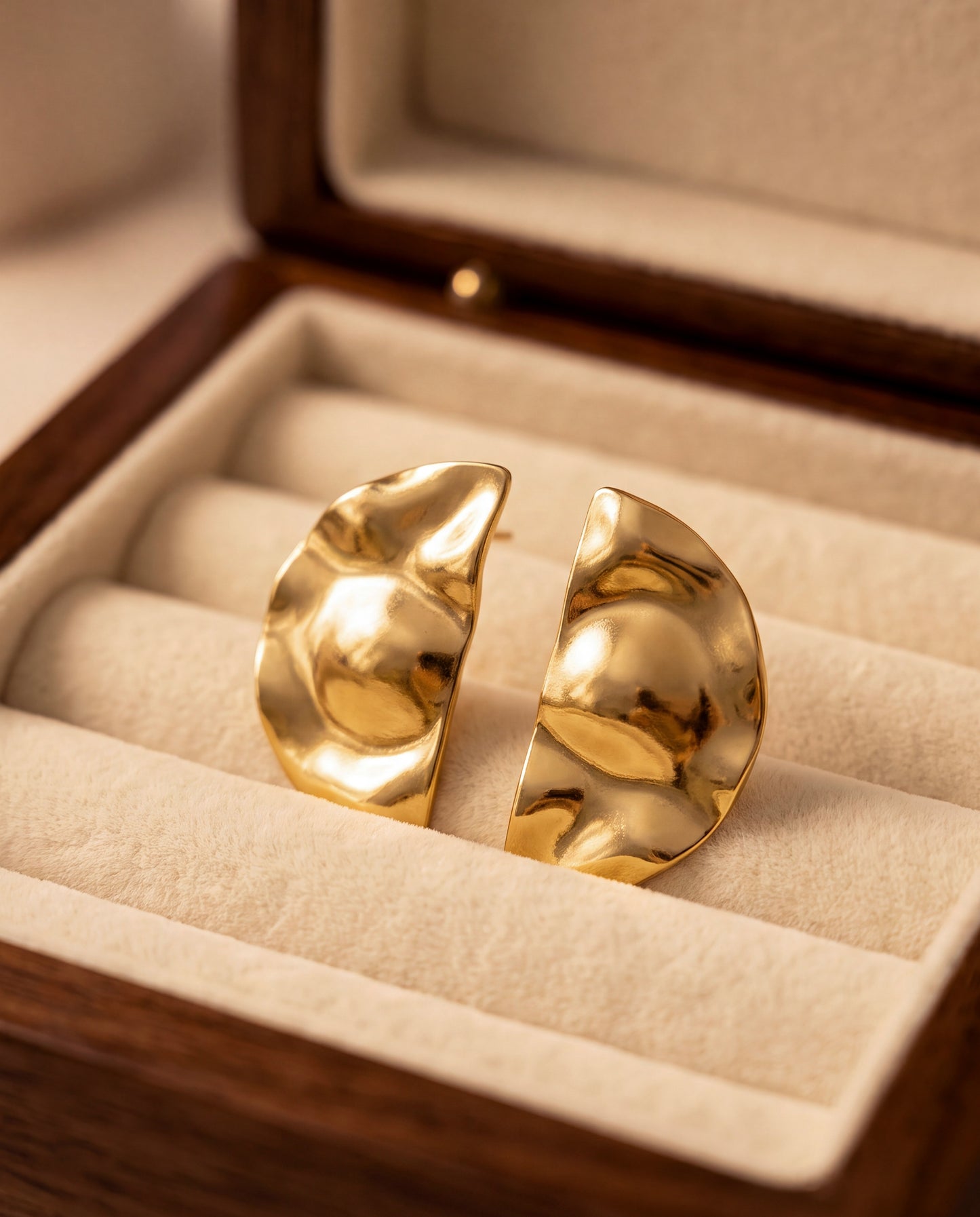 The Lunar Stud Anti Tarnish Earrings - Gold