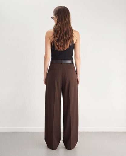 Brown Pleated Trouser