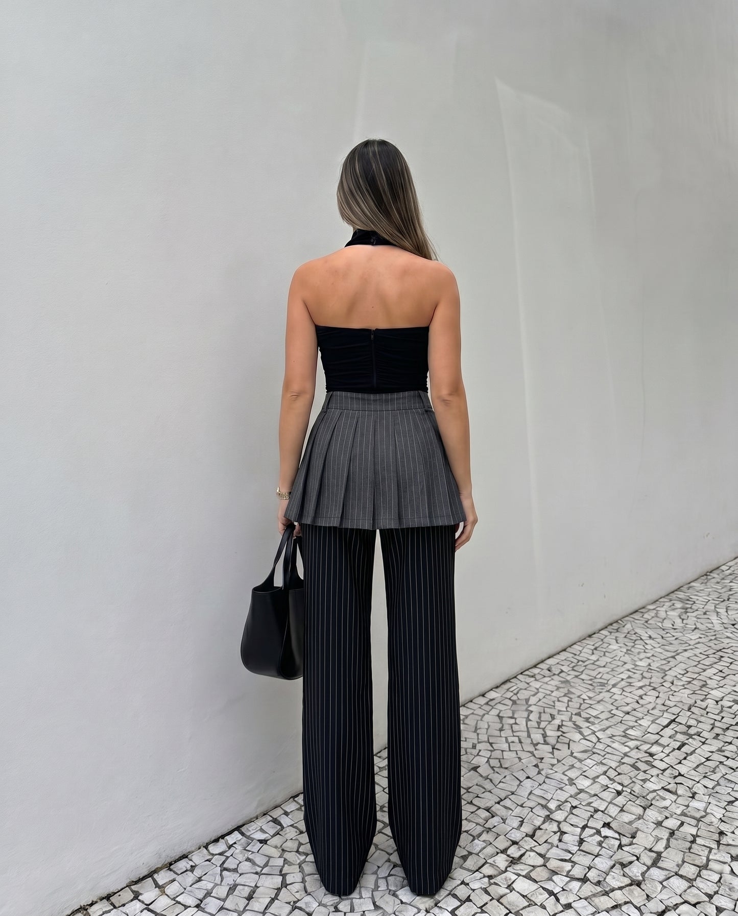 bottomwear,trousers,casual, casual chic,gen z, summer, black,buckles,wide leg fit,wide leg,full length,straight hem,high rise OY2054, 25110064GG
