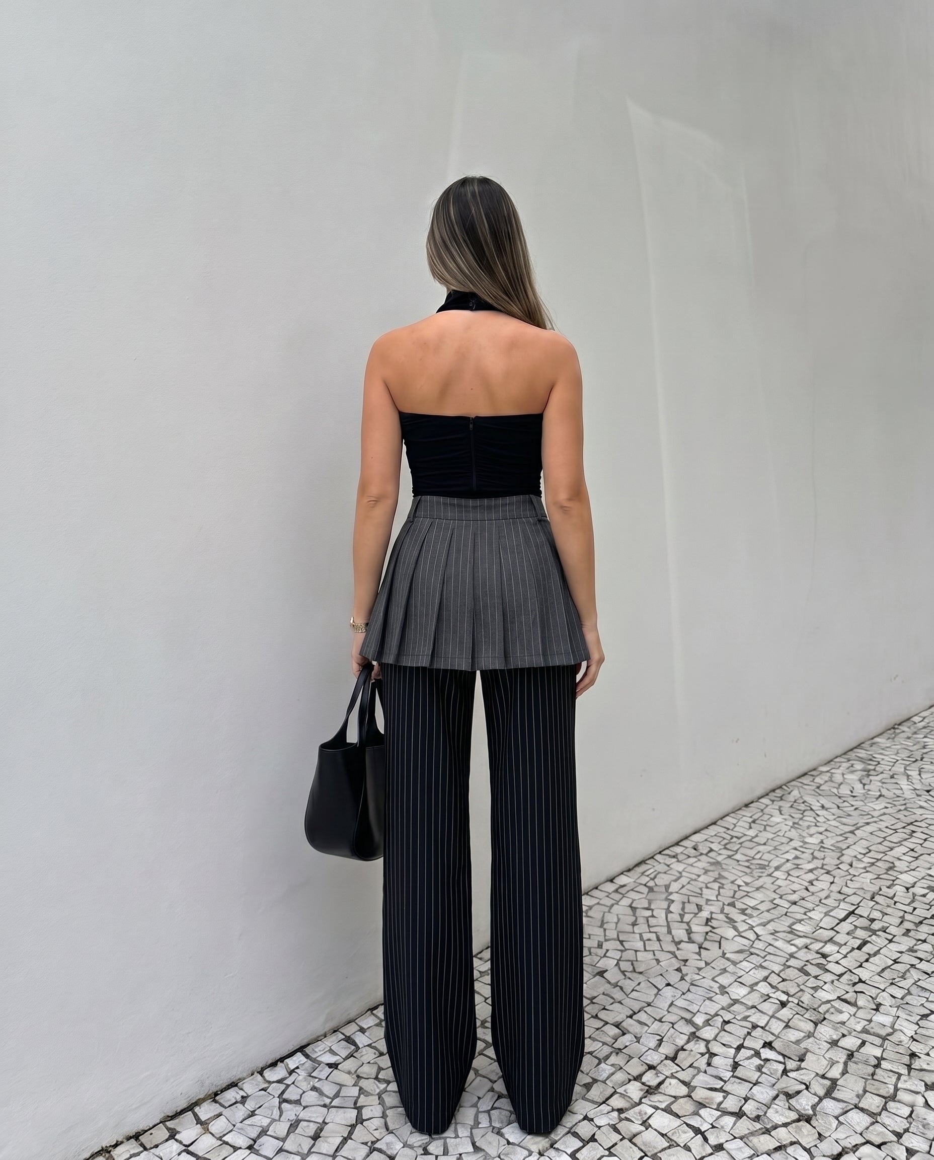 bottomwear,trousers,casual, casual chic,gen z, summer, black,buckles,wide leg fit,wide leg,full length,straight hem,high rise OY2054, 25110064GG