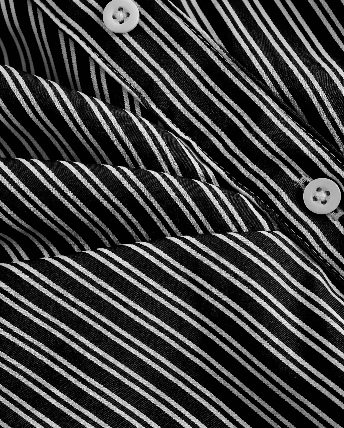 Black Stripe Asymmetric Hem Shirt