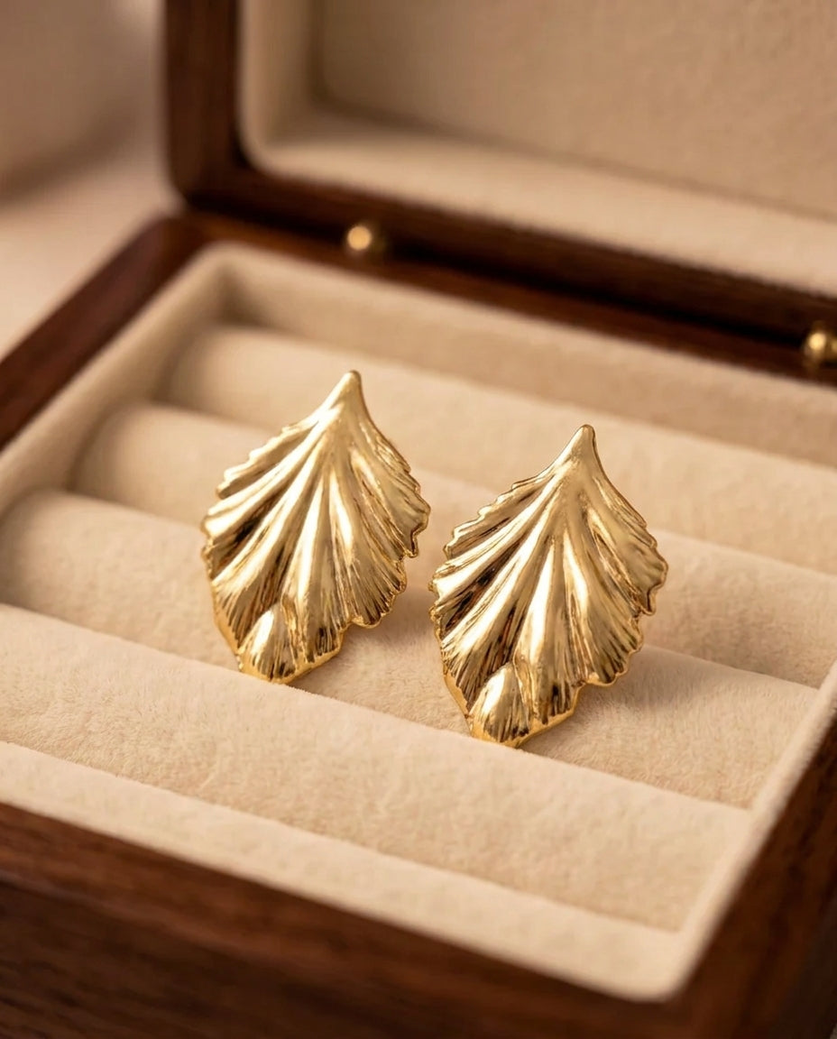The Ginkgo Anti Tarnish Studs - Gold