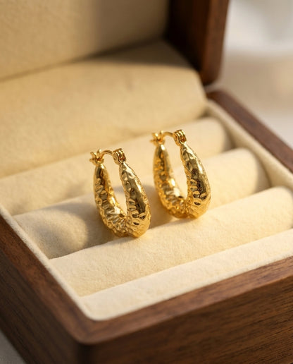 The Terrain Hoop Earrings - Gold