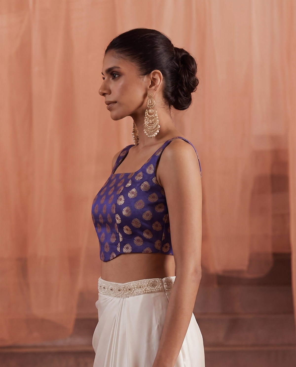 Kashni Purple Brocade Corset Top