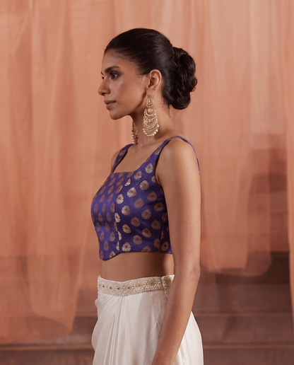 Kashni Purple Brocade Corset Top