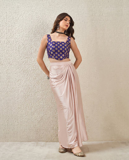Purple Brocade Corset Top