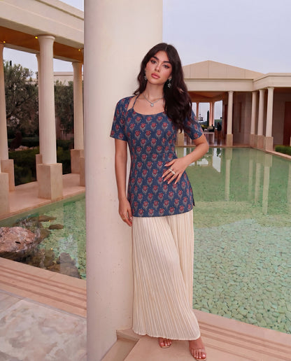 Nilofer Halter Neck Corset Kurti