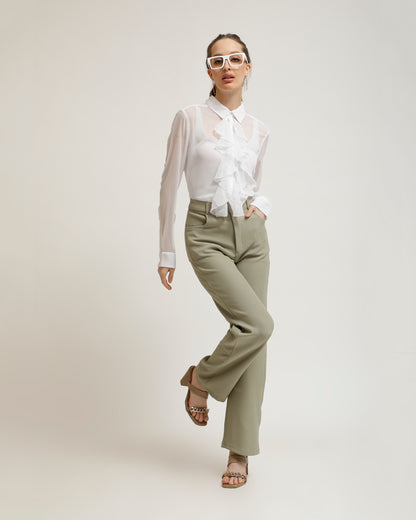 RUFFLED SHIRT,blouse, button, casual, collared, curved, flounce, formal, georgette, long sleeves, longline, regular fit, sheer, shirts, solid, summer, topwear, white, woven,ruffled-shirt-white,Color- White
Fabric- Sheer Georgette
Type- Shirt
Fit- Regular
Length- Longline
Neck- Flounce Collared
Sleeves- Full
Hem- Curved