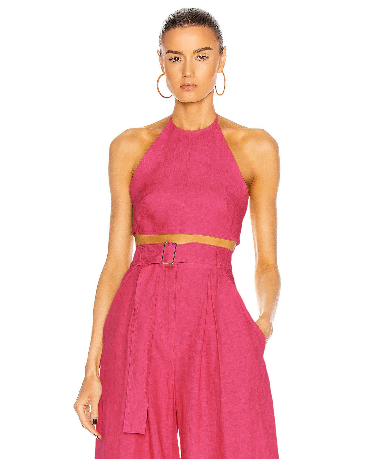 Pink Chic Tailored Belted Co-Ord Set