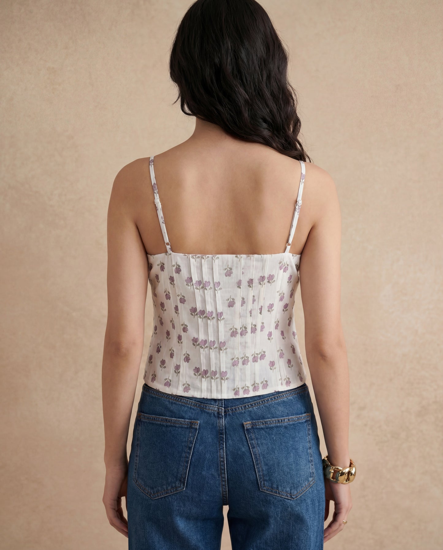 topwear,tops,ethnic, indo-western,ethnic wear, festive wear, indian wear, summer, casual,woven,poly cambric,printed,white,floral print,panelling,zipper,skinny fit,slim fit top,waist length,straight hem,sweetheart neck,shoulder strap,no sleeves,sleeveless	OY3009, 25070049GG