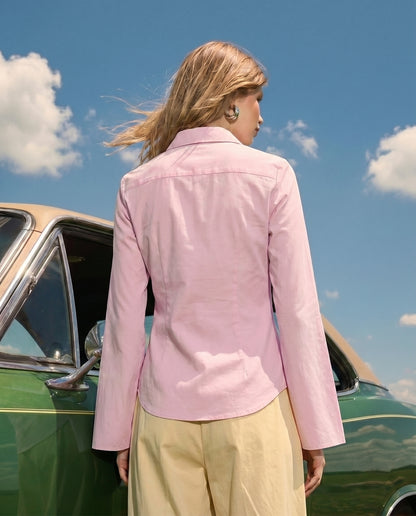 Baby Pink Flared Sleeve Shirt