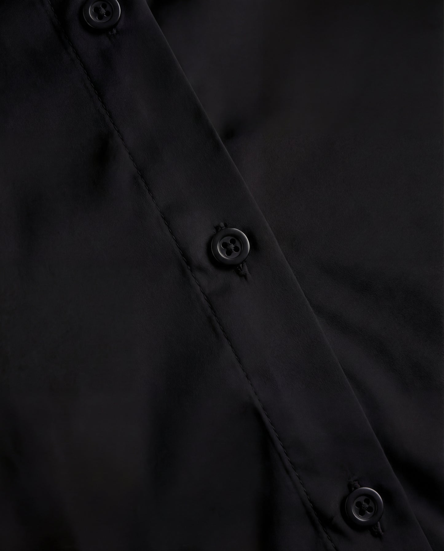 Coal Black Solid Satin Shirt