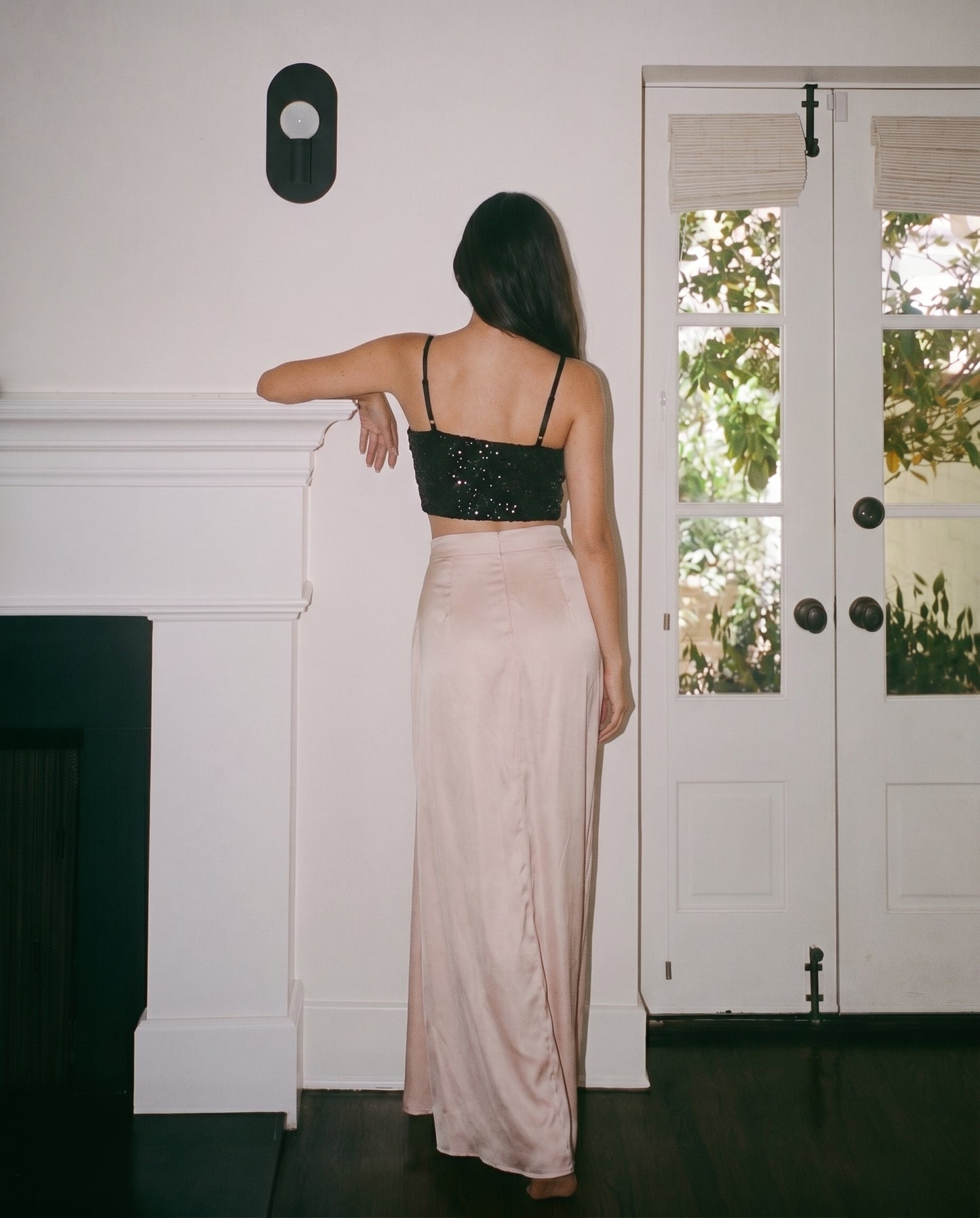 Sequins Top with Champagne Skirt Coord Set