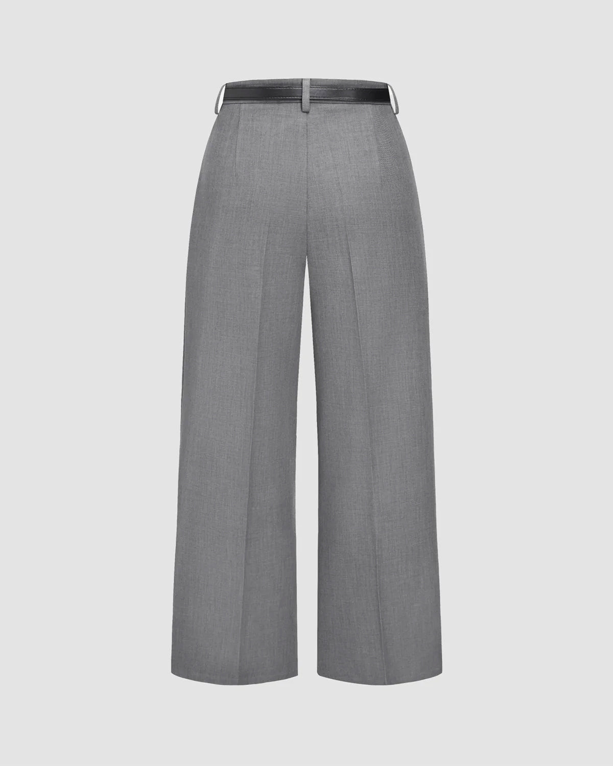 Pleated Pants With Belt - Grey