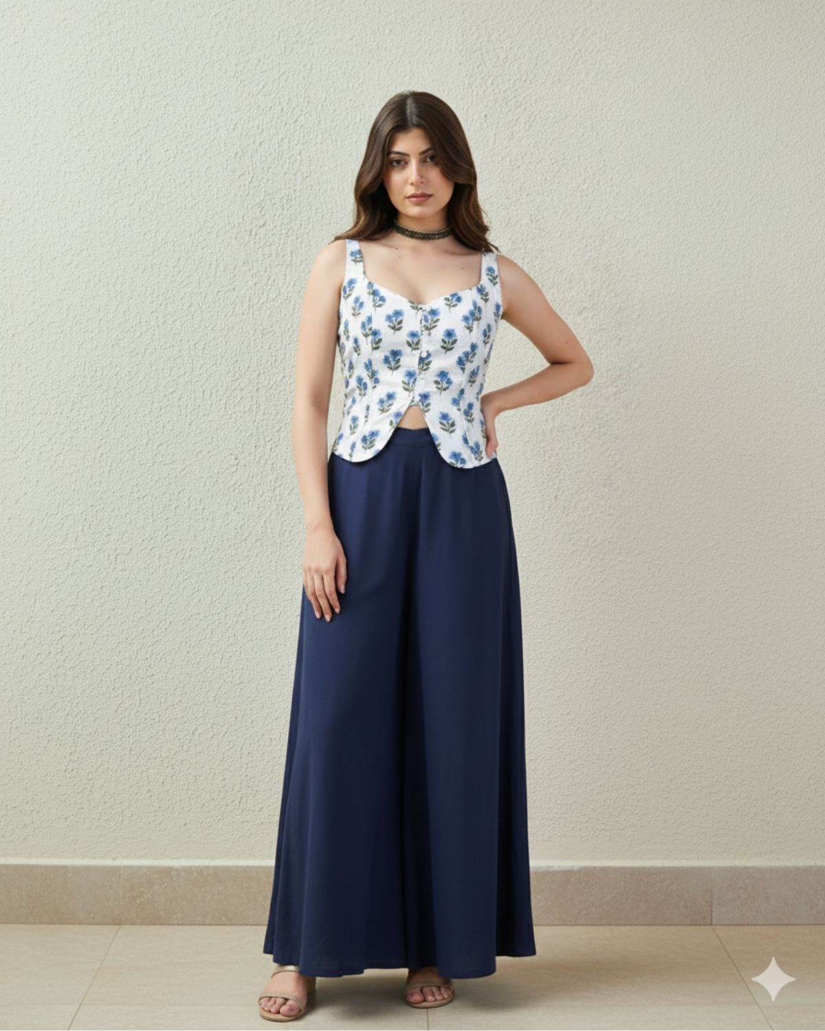 topwear,tops,ethnic, indo-western,ethnic wear, festive wear, indian wear, summer, casual,woven,poly cambric,printed,white,floral print,slit in front,button ,skinny fit,slim fit top,waist length,curved hem,diamond neck,shoulder strap,no sleeves,sleeveless	OY3007, 25070048GG